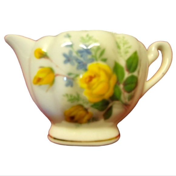 Vtg Royal Dover Yellow Rose Sugar Bowl & Creamer - Picture 3 of 16